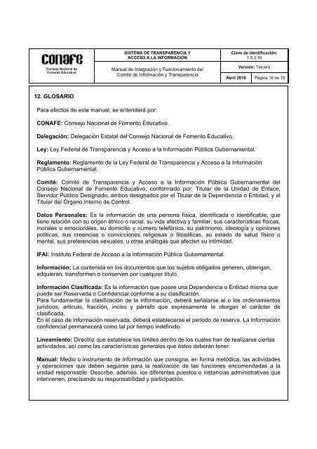Manual de IntegraciÃ³n y Funcionamiento del ... - conafe.edu.mx