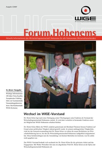 Ausgabe 02/2007 (1,7 MB) - Wirtschaftsgemeinschaft Hohenems