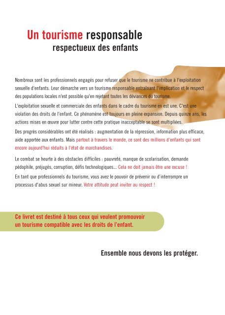 Livret Ã  l'intention des professionnels du tourisme - Ecpat France