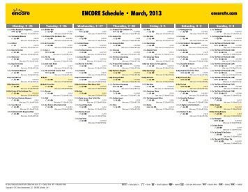 ENCORE Schedule - March, 2013 - Starz