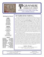 Bulletin Complete 2009 - Graymere church of Christ