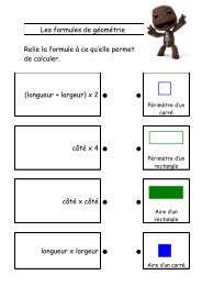 Les formules de gÃ©omÃ©trie