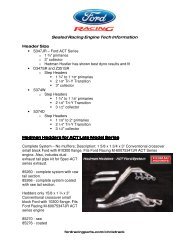 Sealed Racing Engine Tech Information - Ford Racing