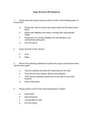 Sugar Alcohols CPE Questions 1. Foods made with polyols may be ...