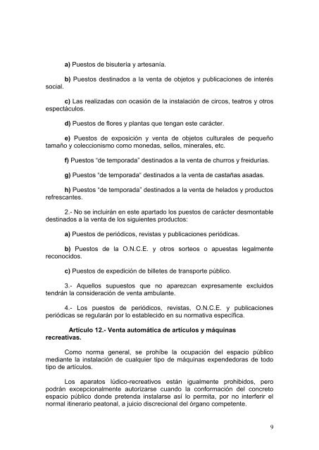 Ordenanza reguladora de la venta ambulante - Ayuntamiento de ...