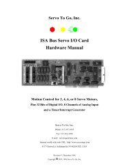 ISA Bus Servo I/O Card Hardware Manual