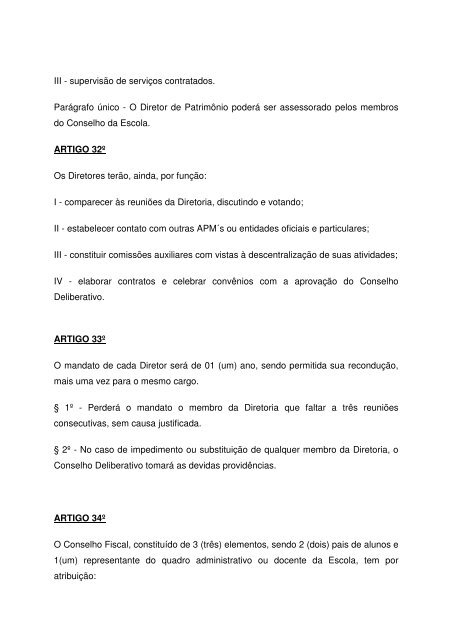 Estatuto da APM - 2Âº Registro de ImÃ³veis e Anexos de Piracicaba