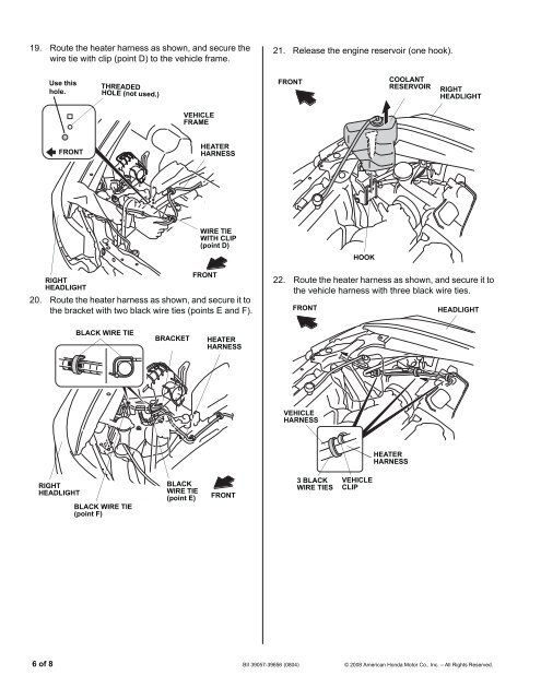 2009 TSX Engine Block Heater - Bernardi Acura Parts & Accessories