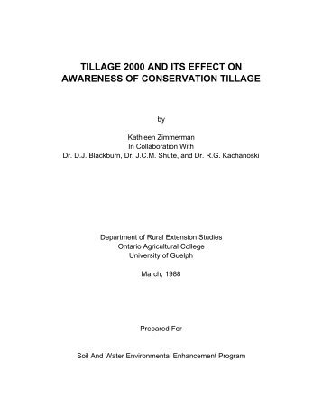 Tillage 2000 And Its Effect On Awareness Of Conservation Tillage