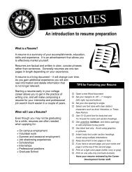 RESUMES - Career Development Center, Kutztown University