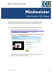 MindMeister tip sheet - ECU | Sign In : Portals - Edith Cowan University