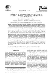 modeling of shear instabilities observed in cylinder collapse