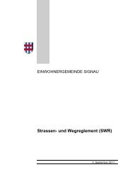 Strassen- und Wegreglement (SWR) - Gemeinde Signau