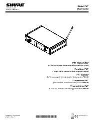 Shure P4T User Guide (French)