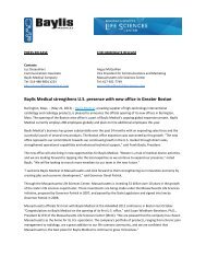 Baylis Medical strengthens US presence with new office in Boston