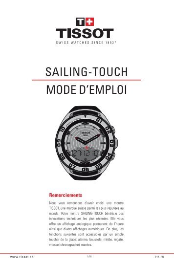 SAILING-TOUCH MODE D'EMPLOI - Support - Tissot