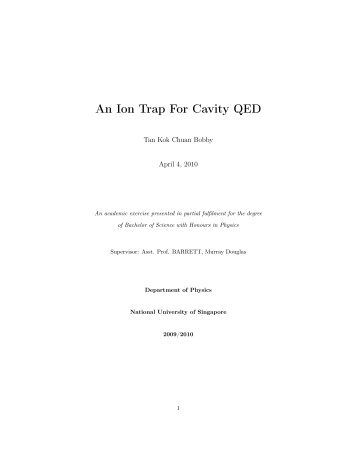 An Ion Trap For Cavity QED - Microtraps Group