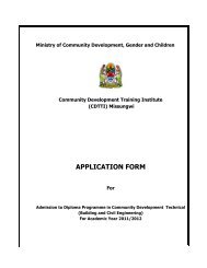 application form - Ministry of Community Development, Gender and ...