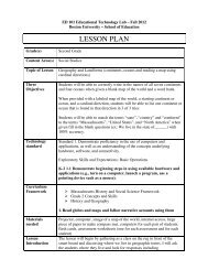 LESSON PLAN - ED101 - Boston University