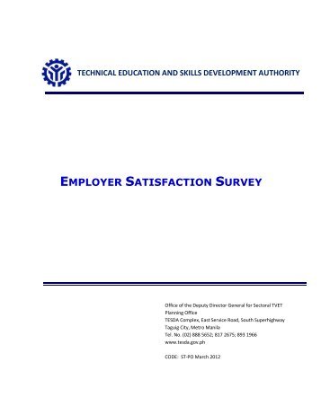 Employer Satisfaction Survey March 2012 - Tesda