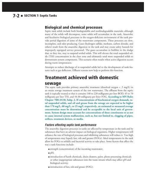 SECTION 7: Septic Tanks - Onsite Sewage Treatment Program ...