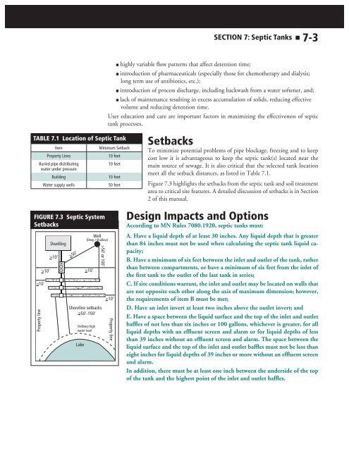 SECTION 7: Septic Tanks - Onsite Sewage Treatment Program ...