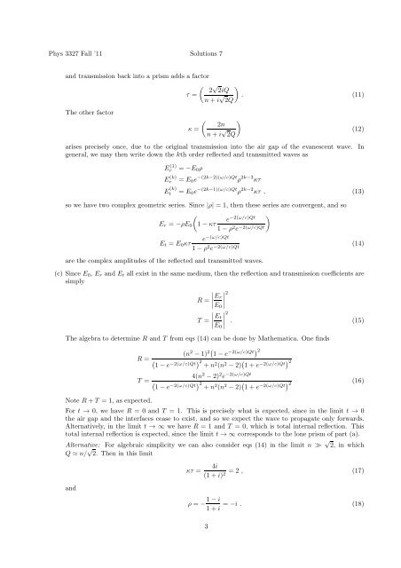 HW7 solutions - Itai Cohen Group