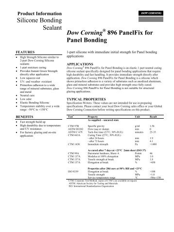 Dow CorningÂ® 896 PanelFix for Panel Bonding