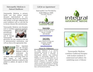 INM Nat Med Brochure - Integral Naturopathic Medicine