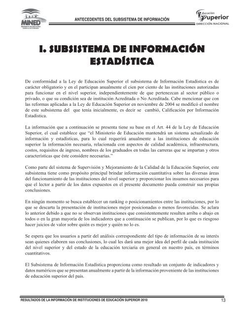 i. subsistema de informaciÃ³n estadÃ­stica - Universidad Don Bosco