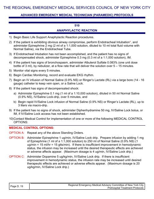 prehospital treatment protocols - The Regional Emergency Medical ...