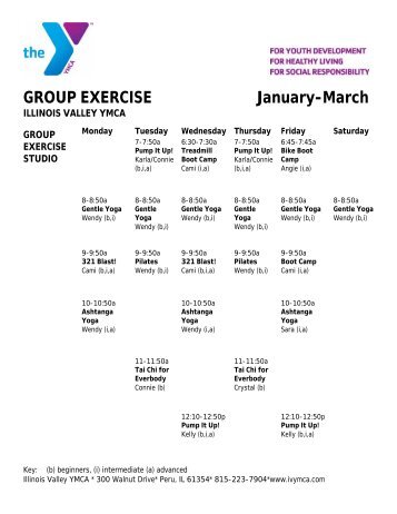 GROUP EXERCISE January-March ILLINOIS VALLEY YMCA ...