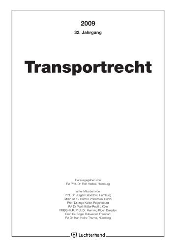 TranspR Register 2009 - Deutsche Gesellschaft fÃ¼r Transportrecht