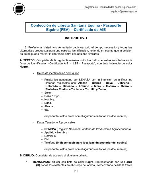 ConfecciÃ³n de Libreta Sanitaria Equina - Formularios de ... - Senasa