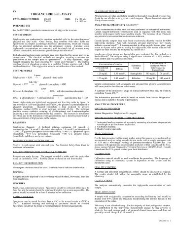 TRIGLYCERIDE-SL ASSAY - Sekisui Diagnostics