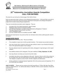 22 Automotive Journalism Awards Competition CALL FOR ENTRIES