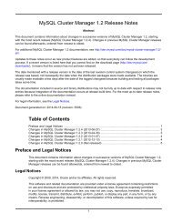 MySQL Cluster Manager 1.2 Release Notes - Download - MySQL