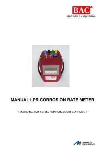 Manual LPR Corrosion Rate Meter Brochure.pub - BAC Corrosion ...