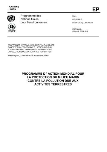 programme d ' action mondial pour la protection du milieu ... - Agora21