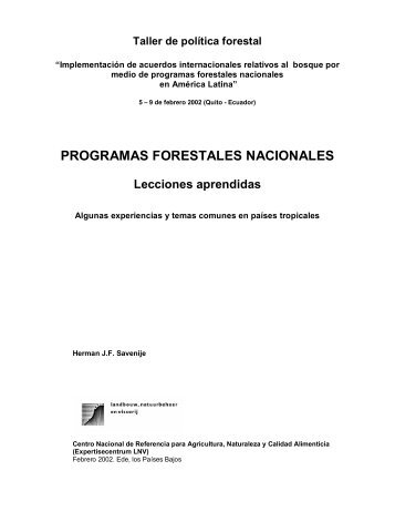 PROGRAMAS FORESTALES NACIONALES - CEDAF