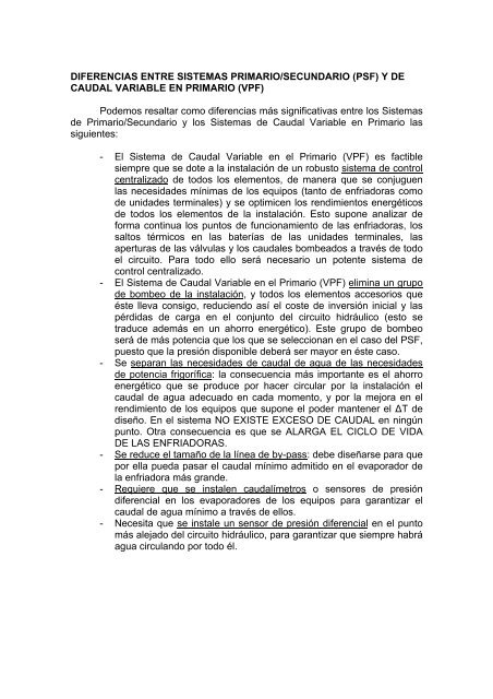 SISTEMAS DE CAUDAL DE AGUA VARIABLE EN ... - Caloryfrio.com