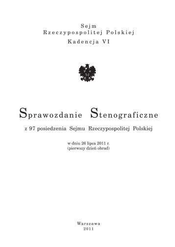 26 lipca 2011 r. - Sejm Rzeczypospolitej Polskiej