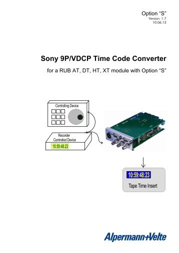 Sony 9P/VDCP Time Code Converter - Alpermann + Velte