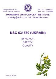 Efficacy, Safety and Quality - Ukrainian Anti Cancer Institute