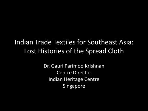 Indian Trade Textiles for Southeast Asia