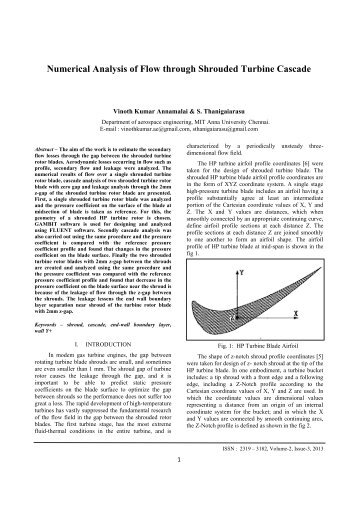 Numerical Analysis of Flow through Shrouded Turbine ... - IRD India