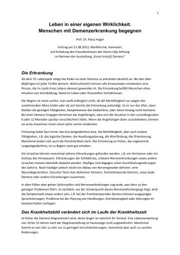 Prof. Dr. Klaus Hager: Vortrag vom 21.08.2013 - Hanns-Lilje-Stiftung