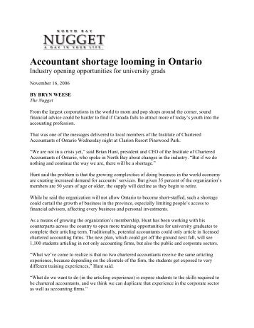 Accountant shortage looming in Ontario - pdf - Institute of Chartered ...