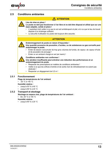 Structure et fonctionnement - EWM Hightec Welding GmbH