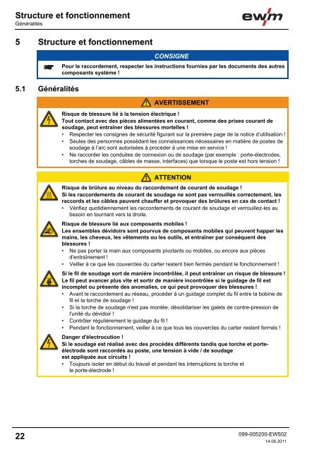 Structure et fonctionnement - EWM Hightec Welding GmbH